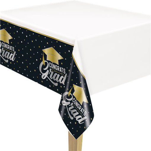 Picture of GRADUATION STARS&CAPS PLASTIC TABLE COVER - 1.37X2.13M